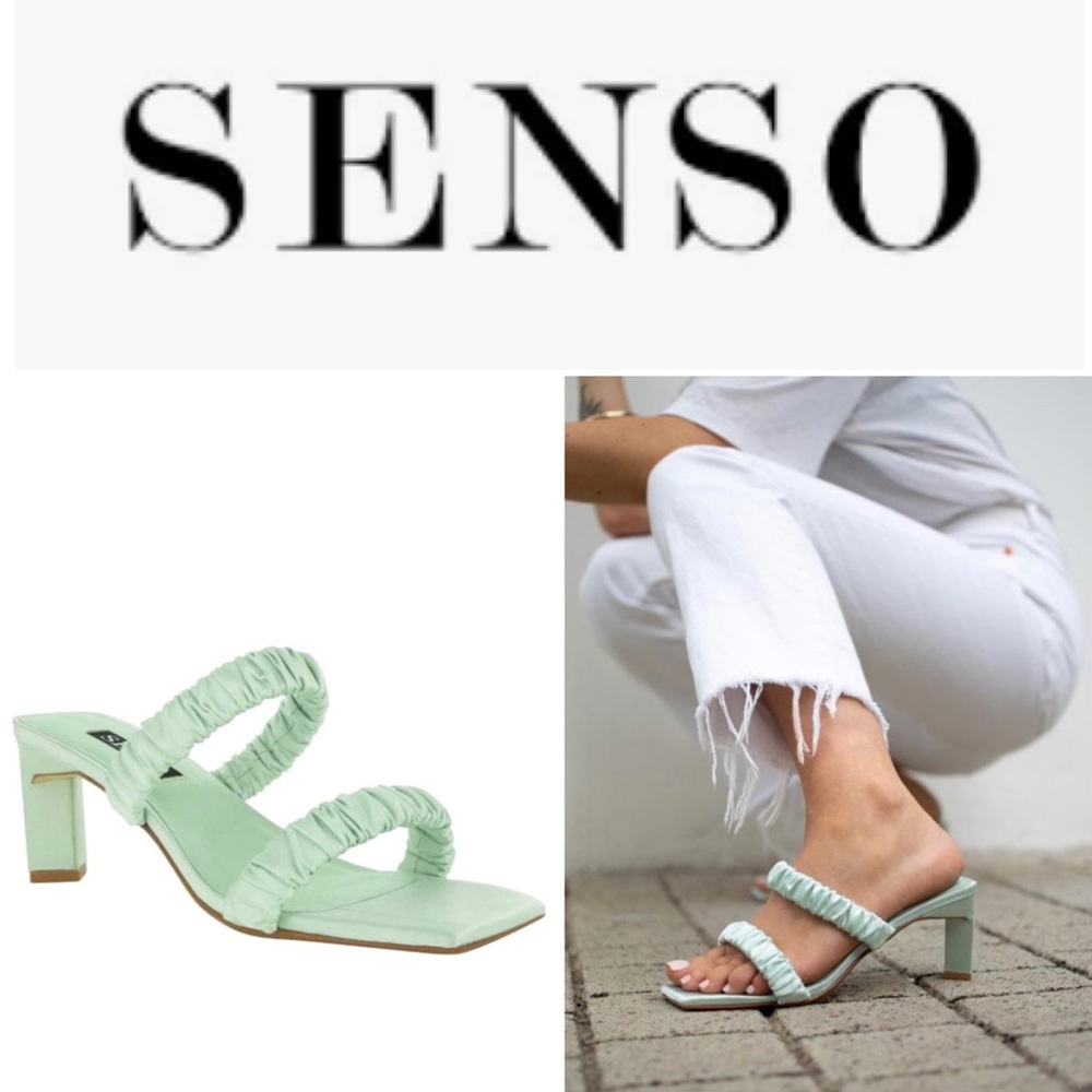 ✨NEW✨ SENSO ‘Luna’ Satin Mules Slip On Sandals Shoes Slides • sz 6